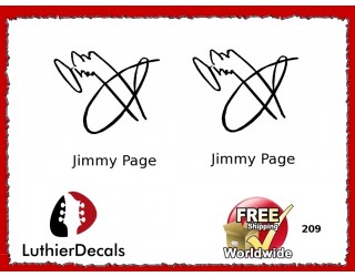 Guitar Players Jimmy Page Signature Guitar Decal 209
